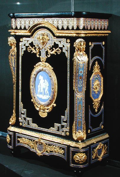 Aparador, c.1855 (ébano, bronze e esmalte pintado) de Georges and Legost Achille (fl.1855) Monbro