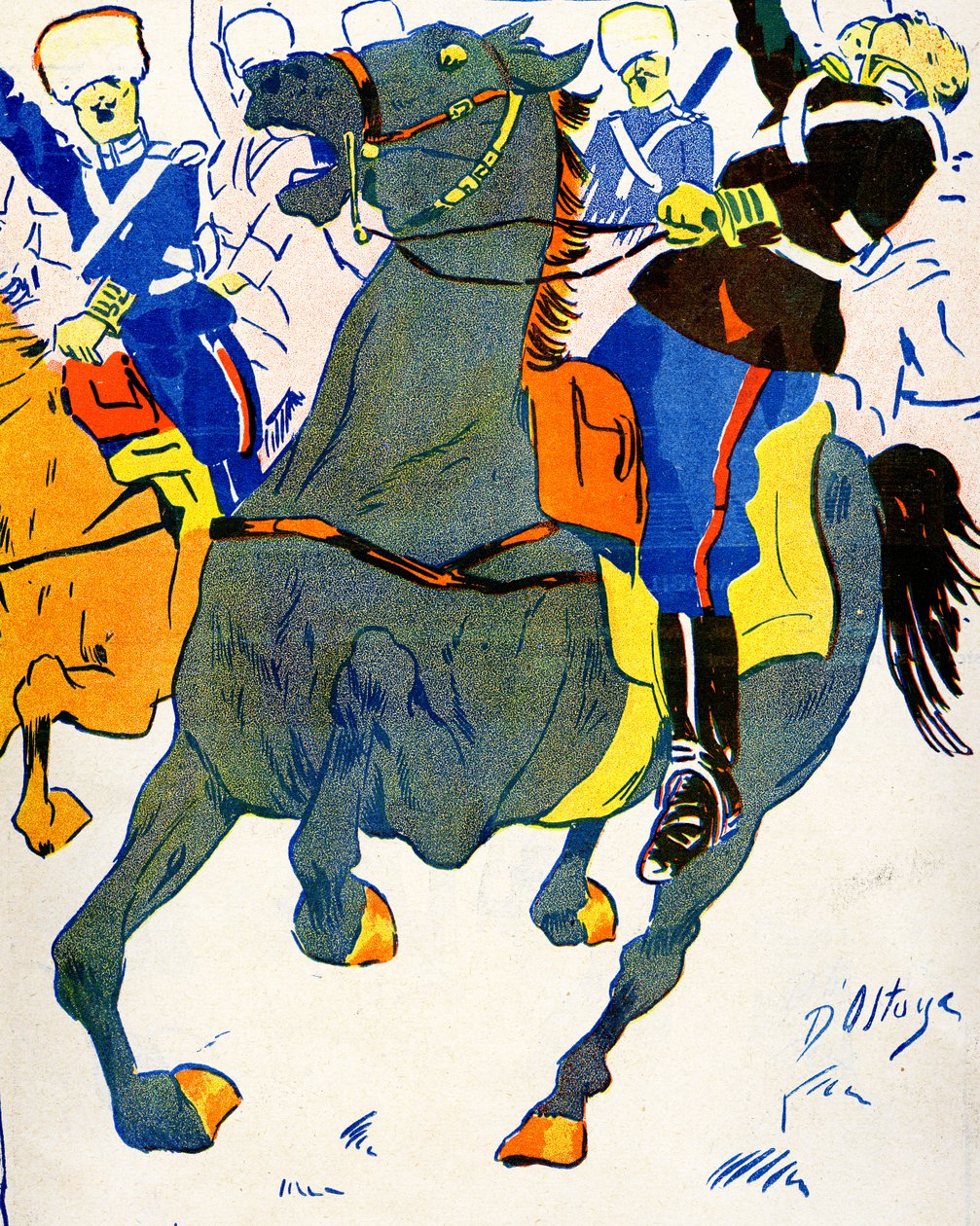 Bulgária Mobilizando suas tropas para a guerra, 1908. de Georges d 1878 1937 Ostoya