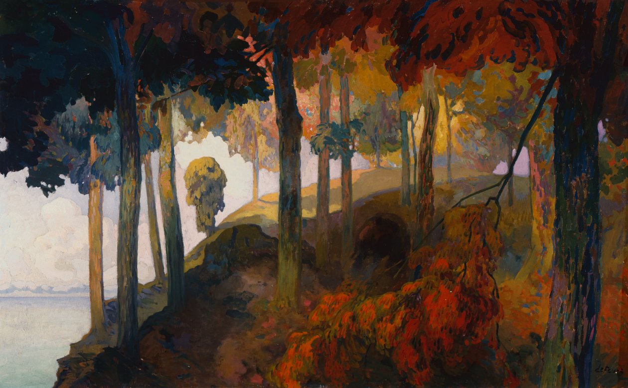 Uma paisagem arcadiana (óleo sobre tela) de Georges de Feure