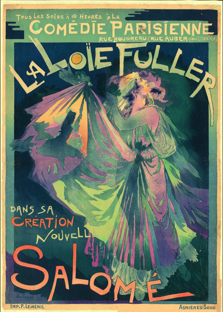 Loie Fuller como Salomé, 1895. de Georges de . Feure