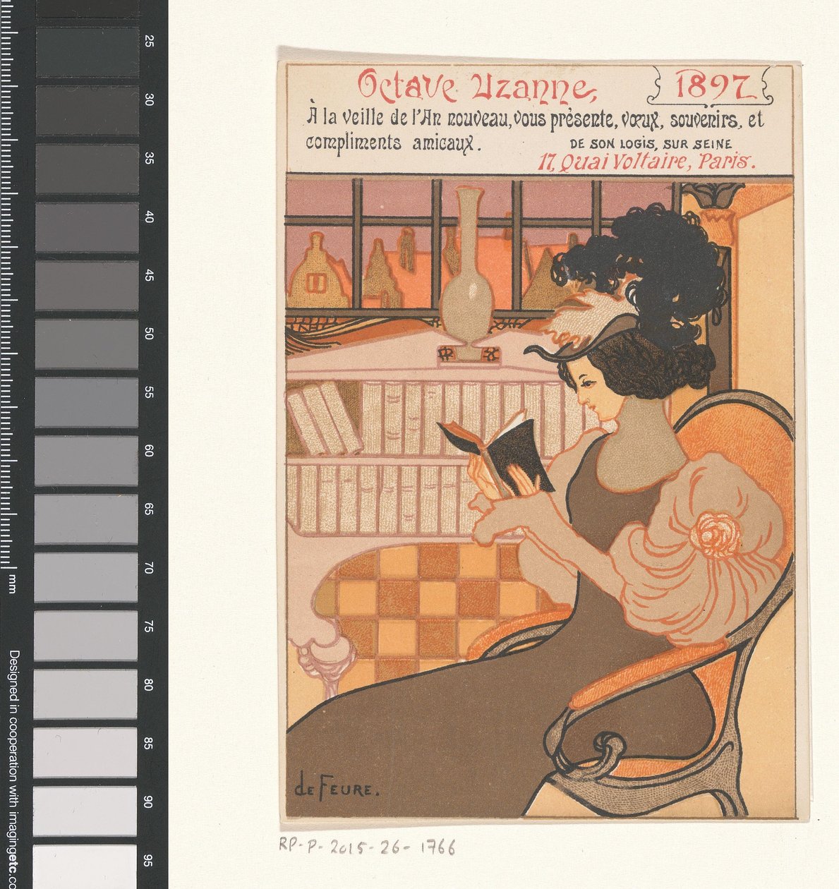 Saudação de Ano Novo de Octave Uzanne para o ano de 1897 de Georges de Feure