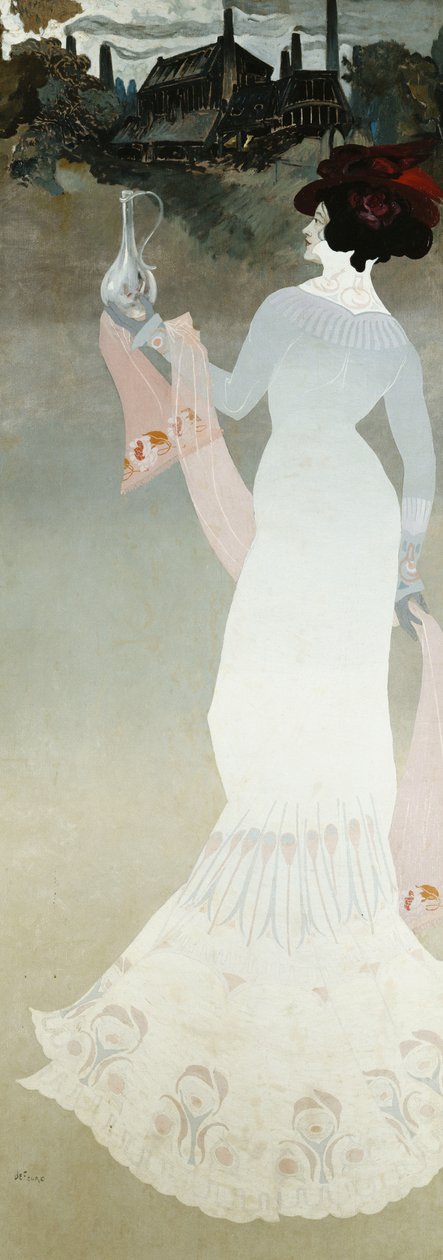 A Arte do Vidro; Le Verrerie, ou L&39;Art due Verre, c.1900 (óleo sobre tela) de Georges de Feure