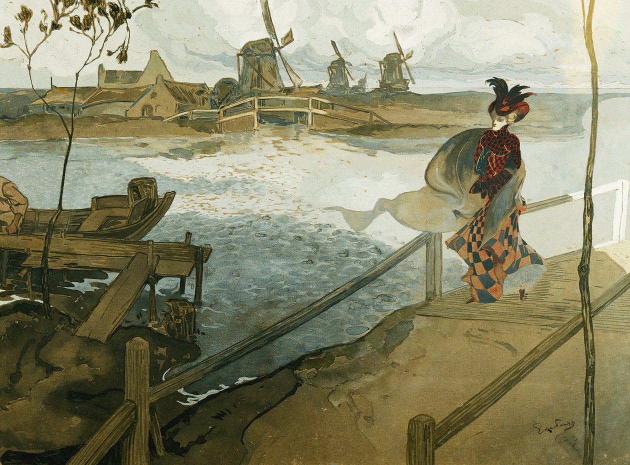 The Gale; O vendaval do vento de Georges de Feure