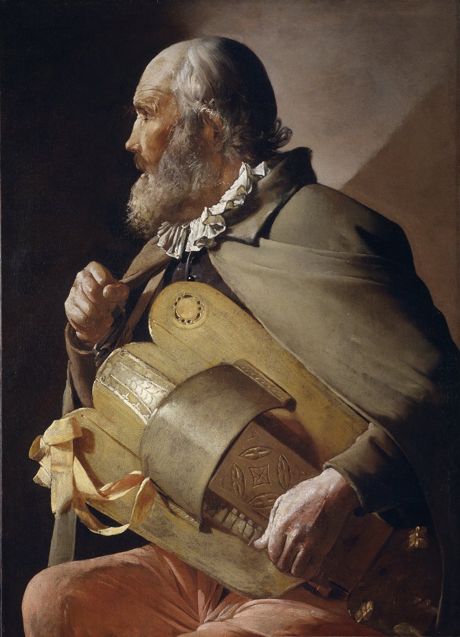 Jogador cego de Hurdy-Gurdy, 1610-1630 de Georges de La Tour