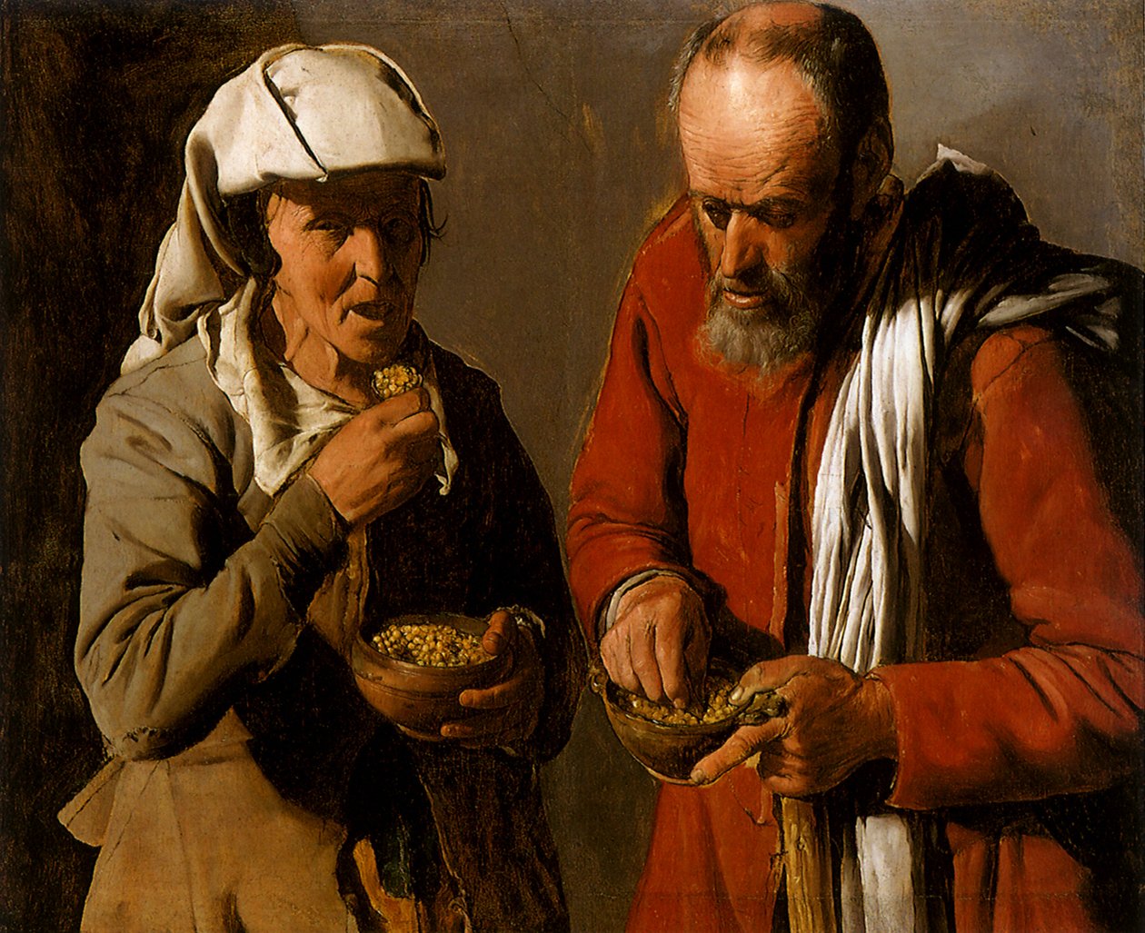 Casal de camponeses comendo, 1621 de Georges de La Tour
