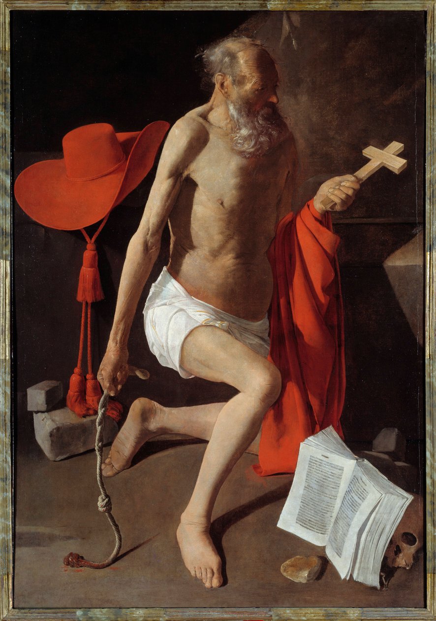 São Jerônimo Penitente. Pintura de Georges De La Tour (1593-1652) de Georges de La Tour