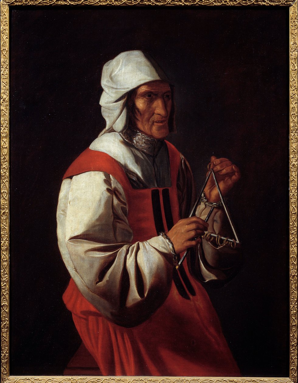 O jogador triangular. Pintura de Georges De La Tour (1593-1652) de Georges de La Tour