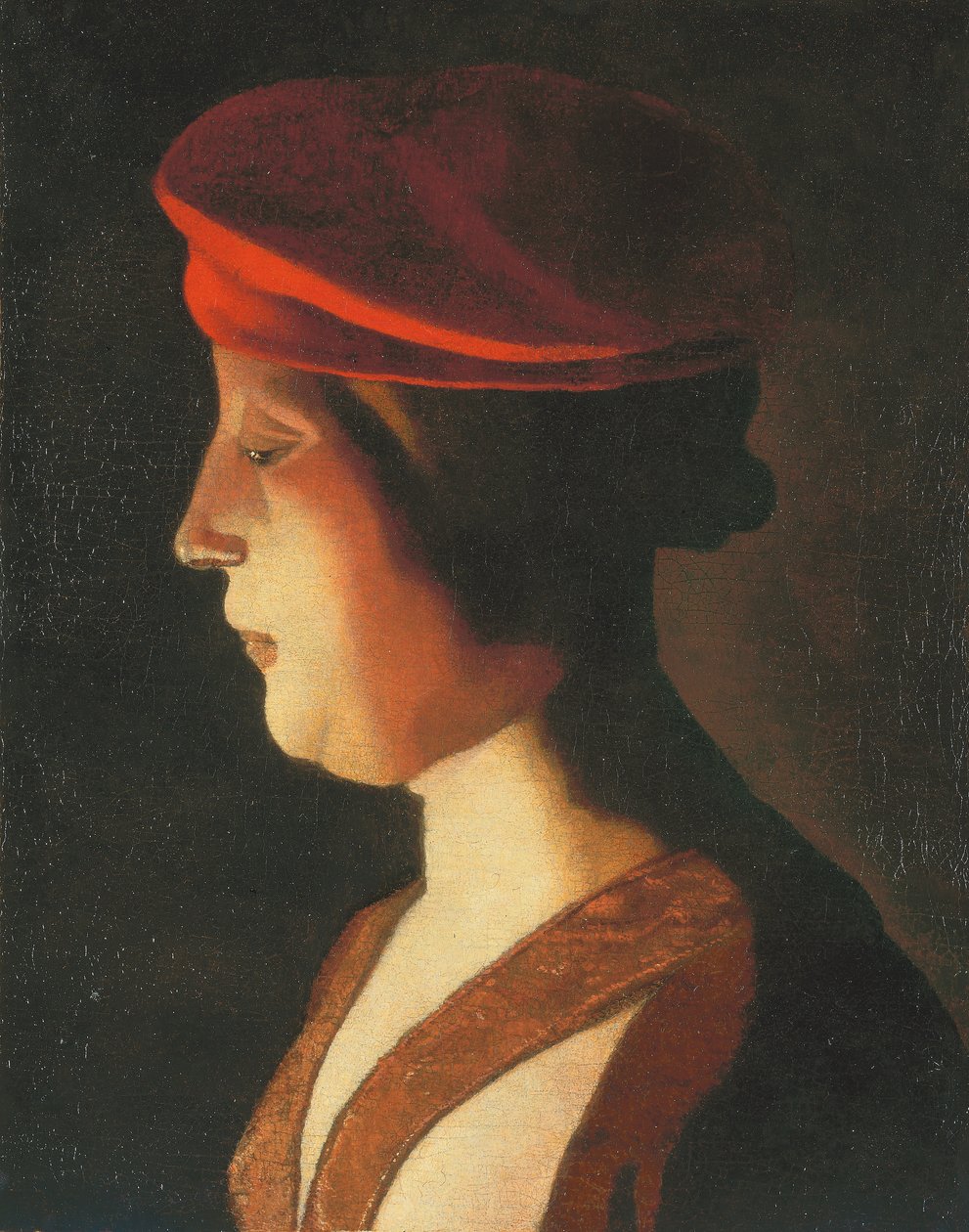 Cabeça de mulher; um fragmento (óleo sobre tela) de Georges de La Tour