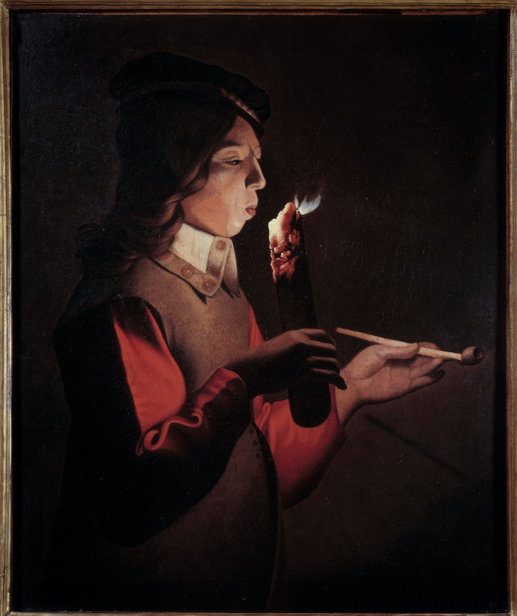 A Pintura do Jovem Fumante de Georges de La Tour (1593-1652) de Georges de La Tour
