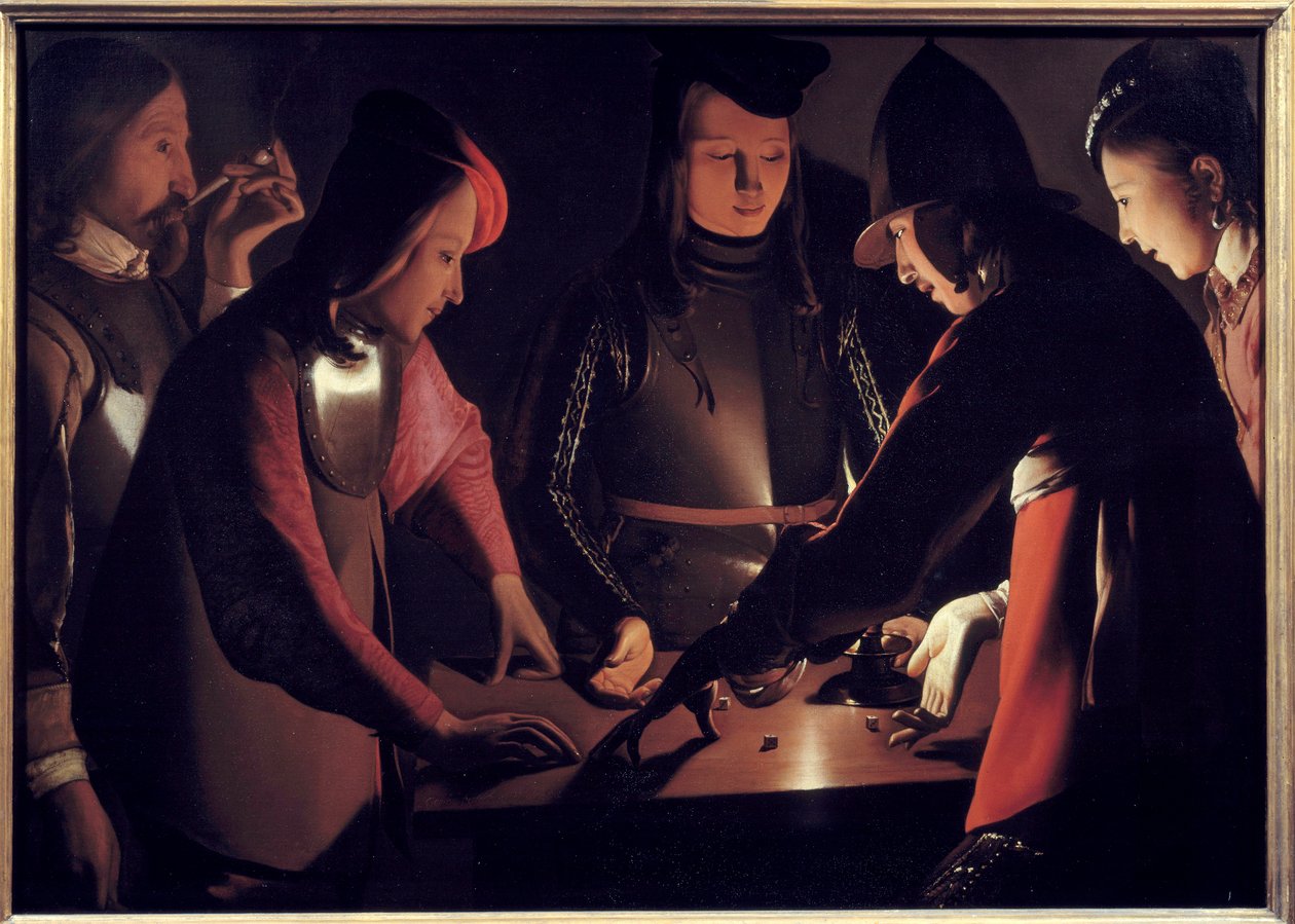 Jogadores de. Pintura de Georges De La Tour (1593-1652) de Georges de La Tour