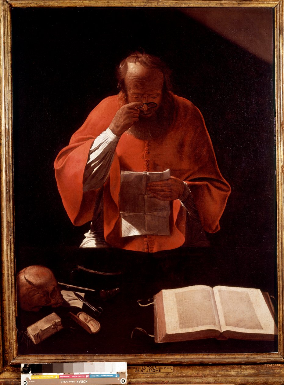 Representação de São Jerônimo lendo Pintura de Georges de la Tour de Georges de La Tour