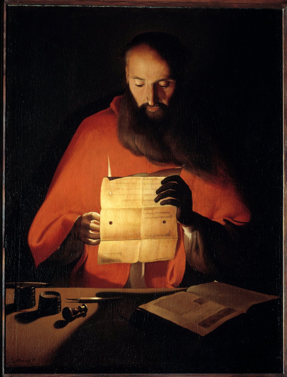 Leitura de São Jerônimo. Pintura de Georges De La Tour (1593-1652) de Georges de La Tour