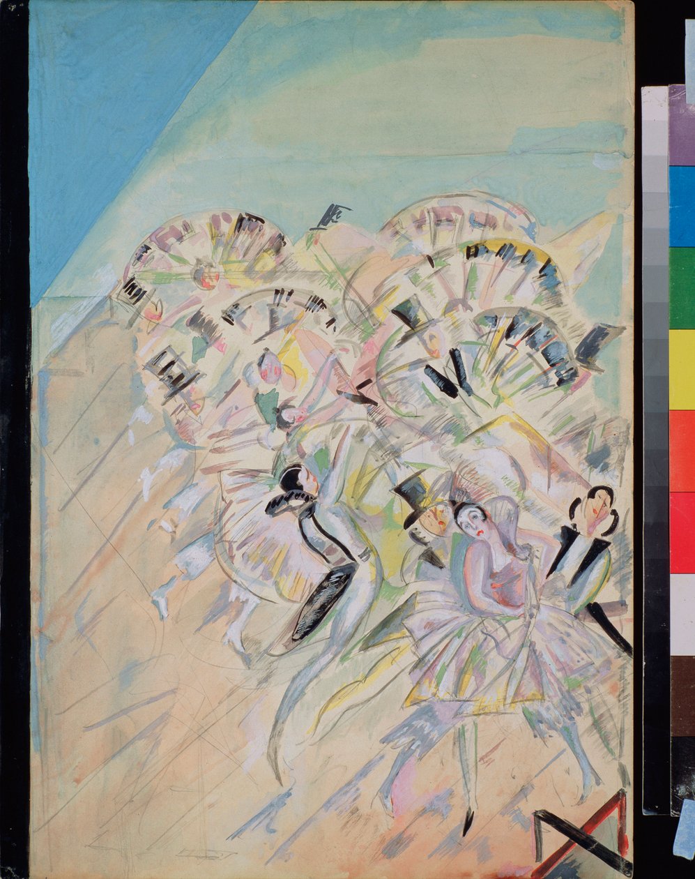 Desenho de palco para a opereta Girofle Girofla, de Charles Lecocq (1832-1918) - Obra de Georgi Bogdanovich Yakulov (1884-1928), guache sobre papel de Georgy Bogdanovich Yakulov