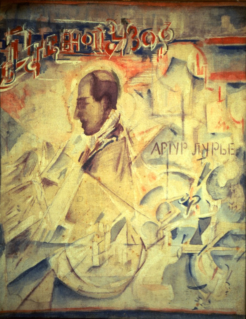 A agenda. Retrato do compositor Arthur Lourié 1891-1966, 1918 de Georgy Bogdanovich Yakulov
