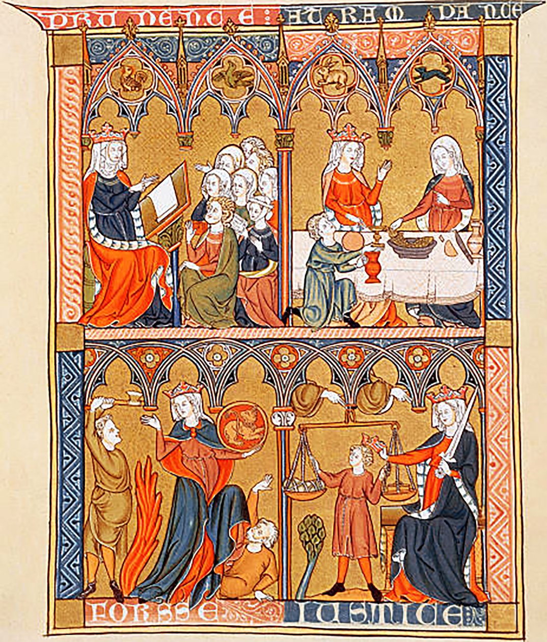 4 Virtudes Cardeais de Somme le Roi, do dominicano Frei Laurent, c 1290-1300 (48292049006) de Georgia Levan Ramishvili from Tbilisi