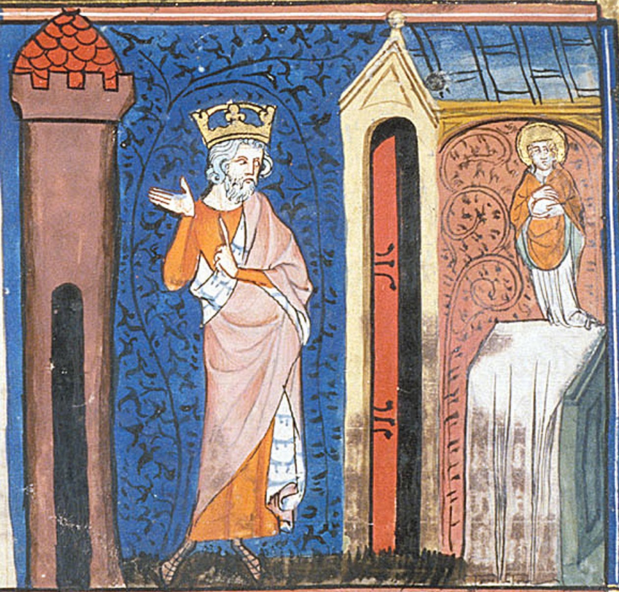 Carlos Magno homenageando São Denis, de Chroniques de France ou de St Denis, século XIV (22702899392) de Georgia Levan Ramishvili from Tbilisi