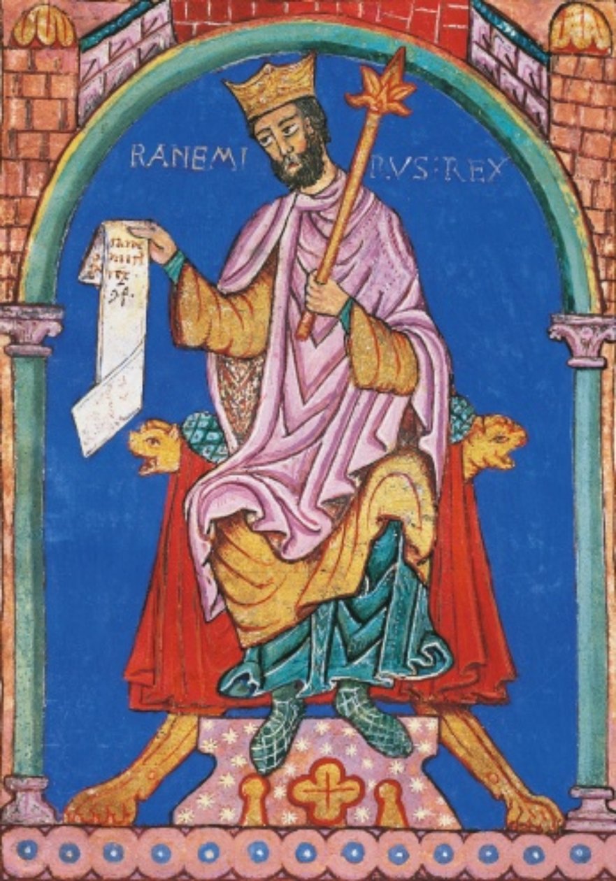 Rei Ramiro II de Leão, miniatura do Índice de Privilégios Reais, Espanha, século XII (21404317065) de Georgia Levan Ramishvili from Tbilisi