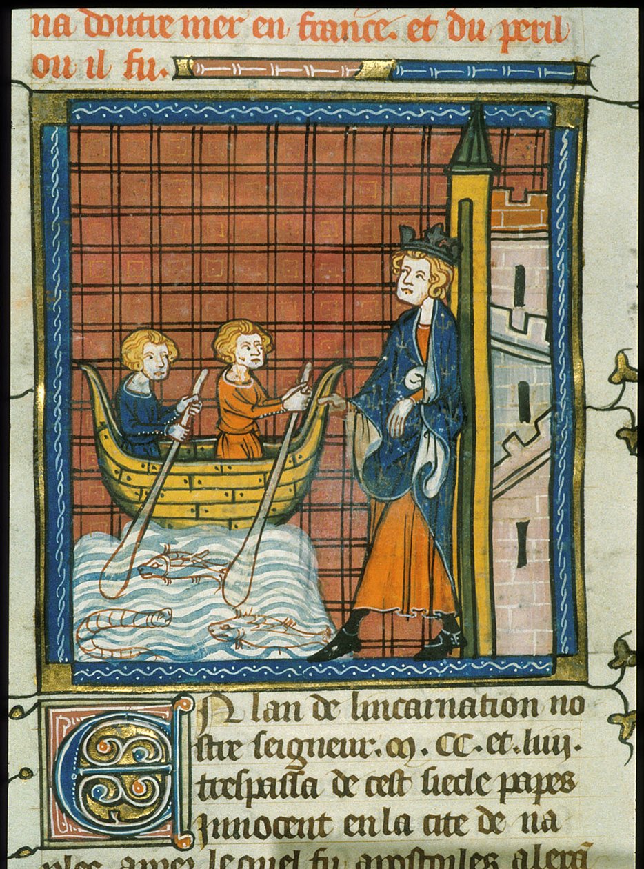 Luís IX a navegar para França, de Chroniques de France ou de St Denis, século XIV (22093703934) de Georgia Levan Ramishvili from Tbilisi