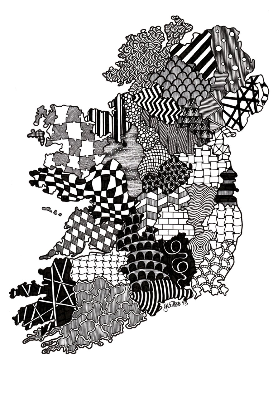 Irlanda, 2015 (tinta sobre cartão de bristol) de Georgina Naisbitt