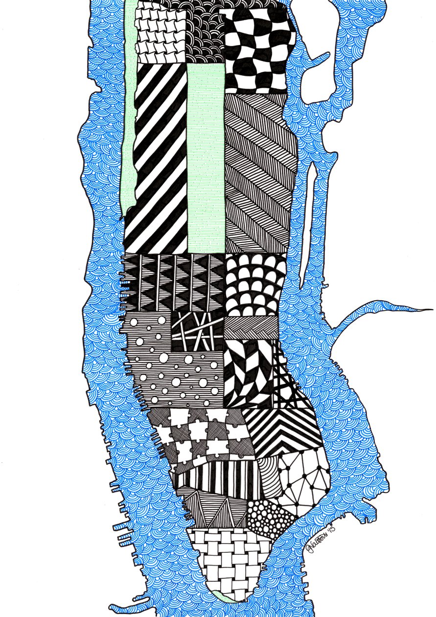 Manhattan, 2015 (tinta sobre cartão de bristol) de Georgina Naisbitt