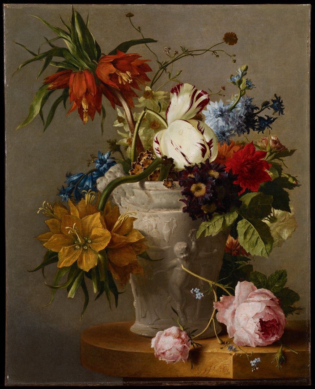 Um arranjo com flores, século XIX de Georgius Jacobus Johannes van Os