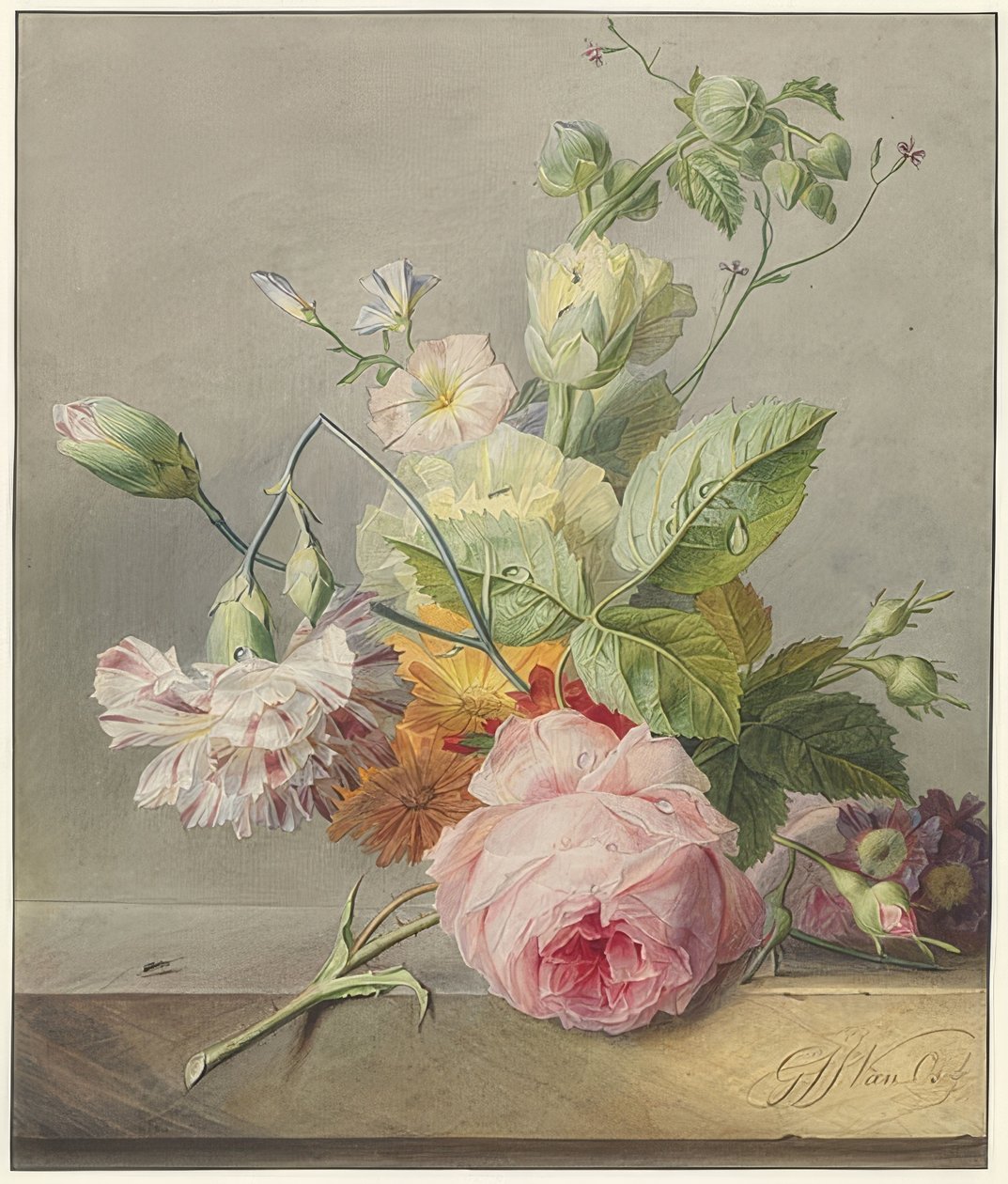 Ainda vida floral. Por volta de 1800-25 de Georgius Jacobus Johannes van Os