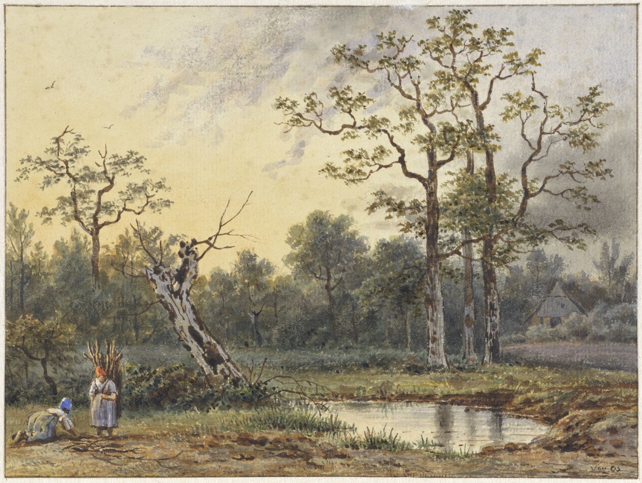 Paisagem com dois respigadores de Georgius Jacobus Johannes van Os