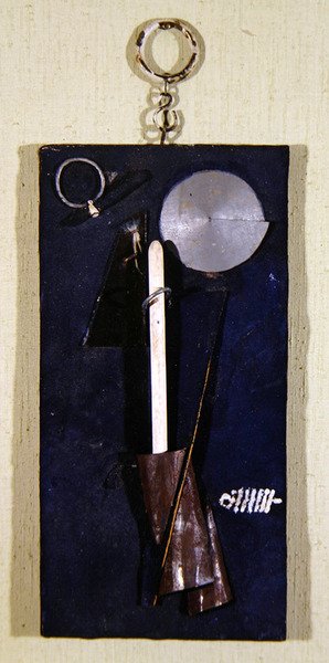 Marinheiro russo (composição abstrata), c.1920 (mídia mista sobre painel de madeira) de Georgy (circle of) Stenberg