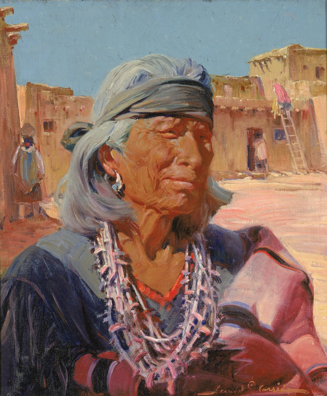 Velho de Zuni, Sumo Sacerdote Cacique, 1924. de Gerald Cassidy