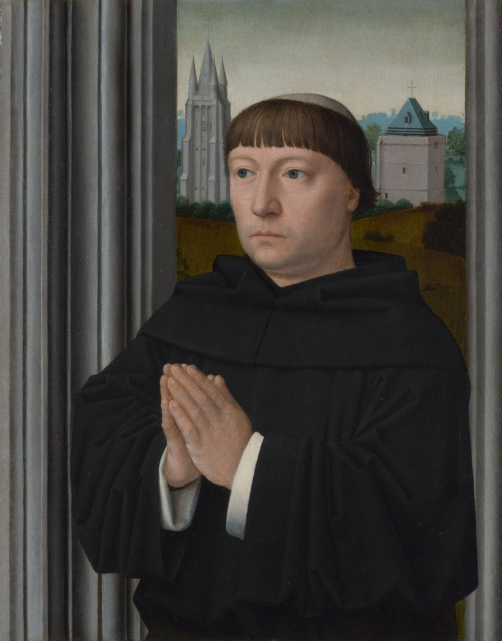Um frei agostiniano orando de Gerard David