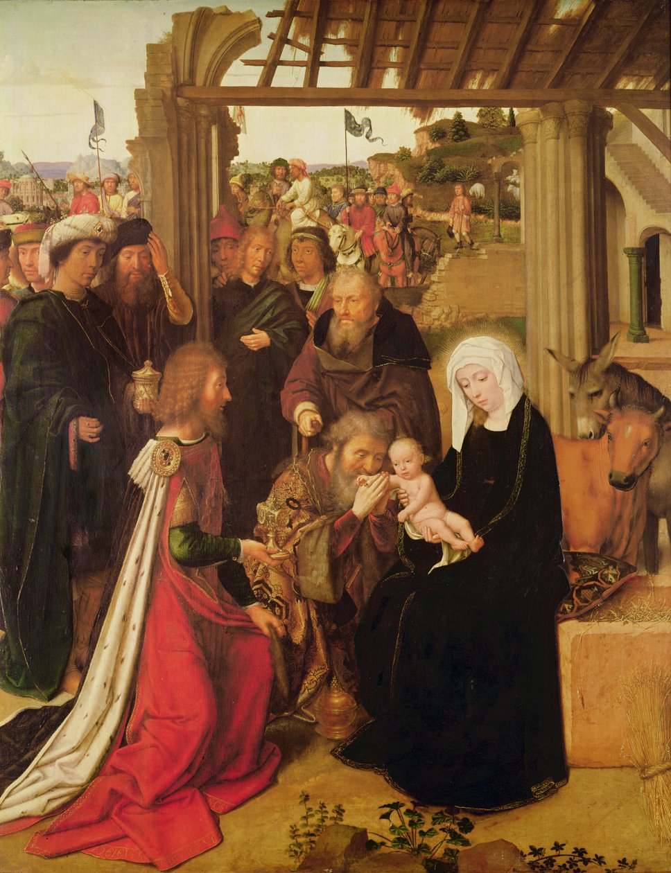 A Adoração dos Magos (óleo sobre painel de carvalho) de Gerard David