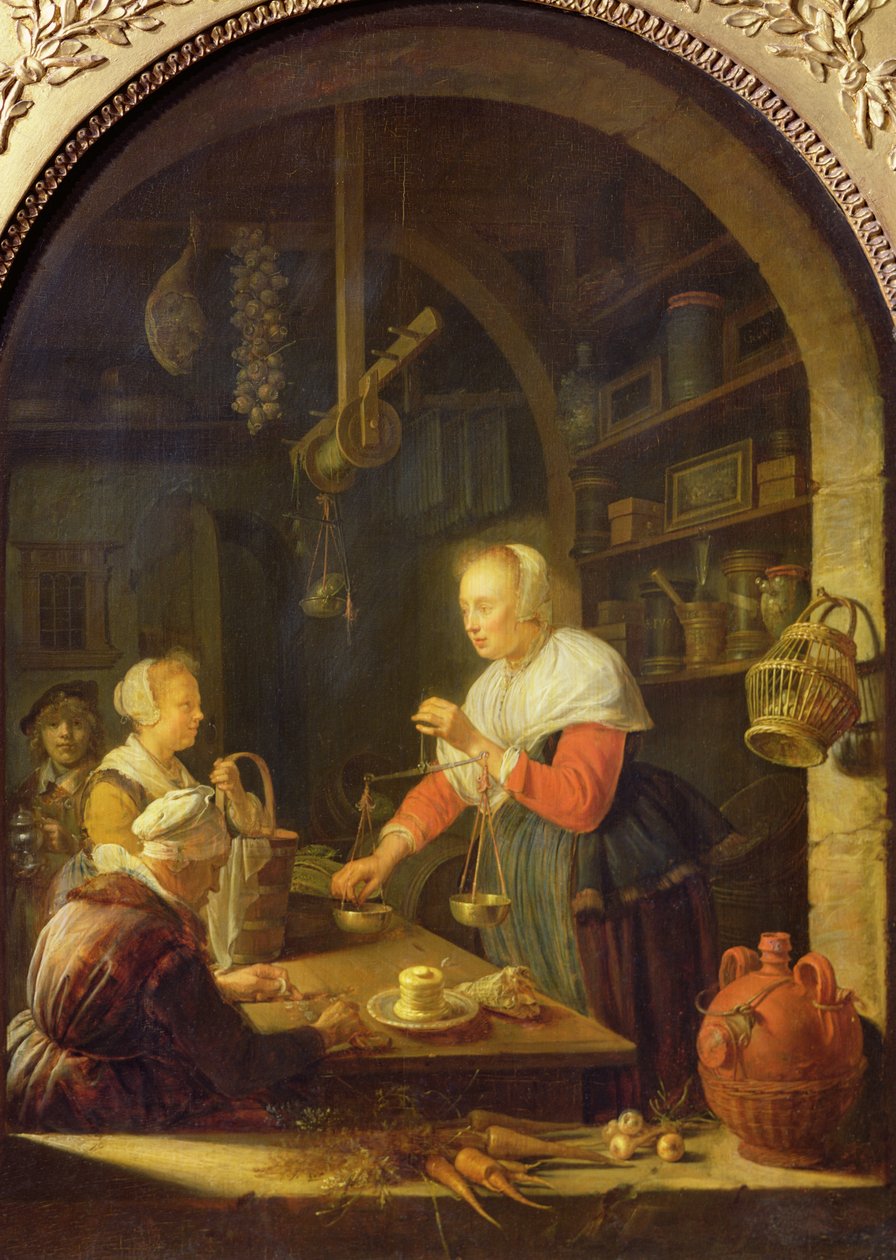 The Village Grocer, 1647 de Gerrit Dou