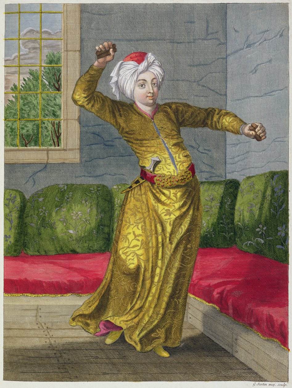 Tchingui, Dançarina Turca, século XVIII de Gerard Jean Baptiste Scotin