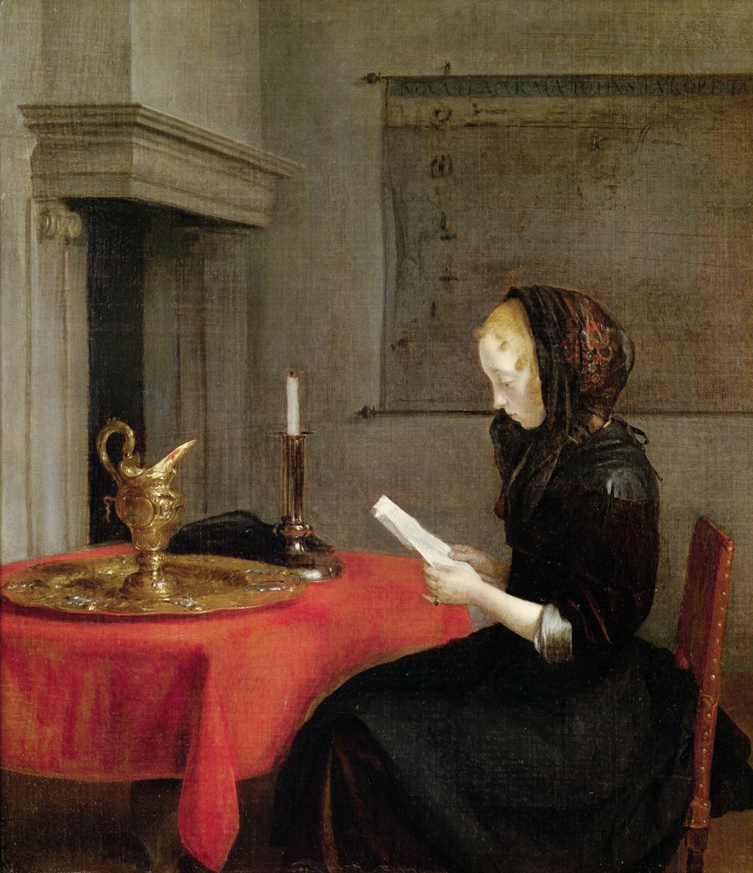 Leitura da Mulher, c.1662 de Gerard ter Borch