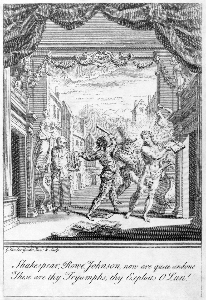 Sátira no palco popular, 1756 de Gerard Vandergucht