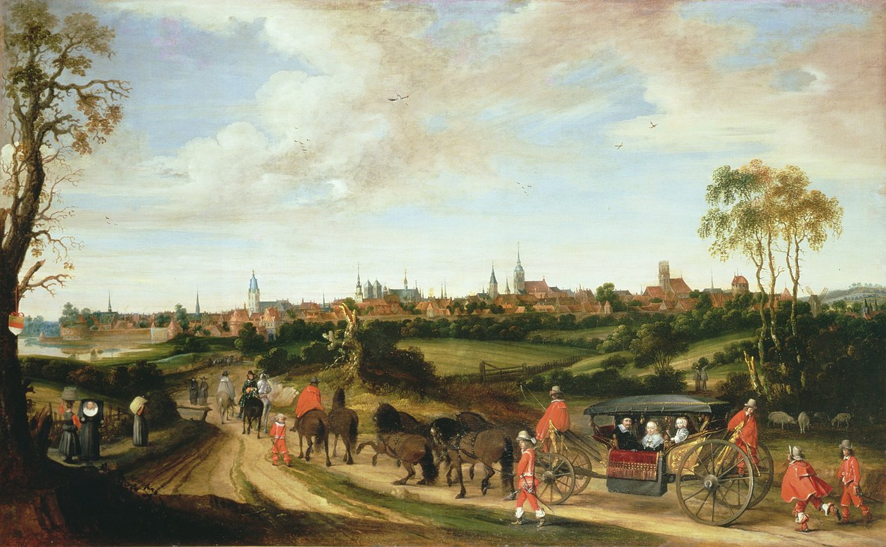 O enviado holandês Adriaan Pauw chegando a Munster, 1648 de Gerard ter Borch