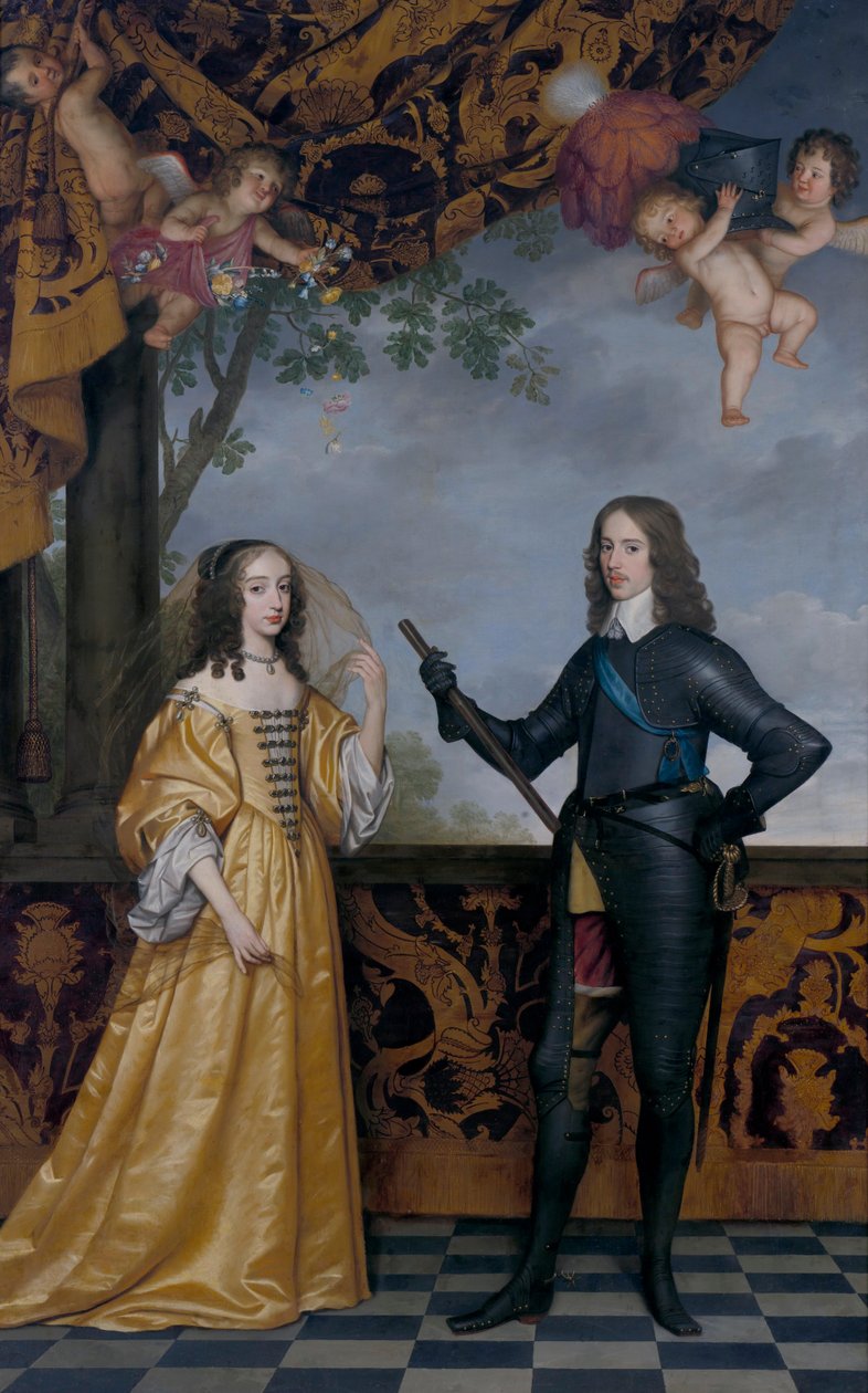 Duplo retrato de Guilherme II (1626-1650), Príncipe de Orange, e sua esposa Mary Stuart (1631-1660) de Gerrit van Honthorst