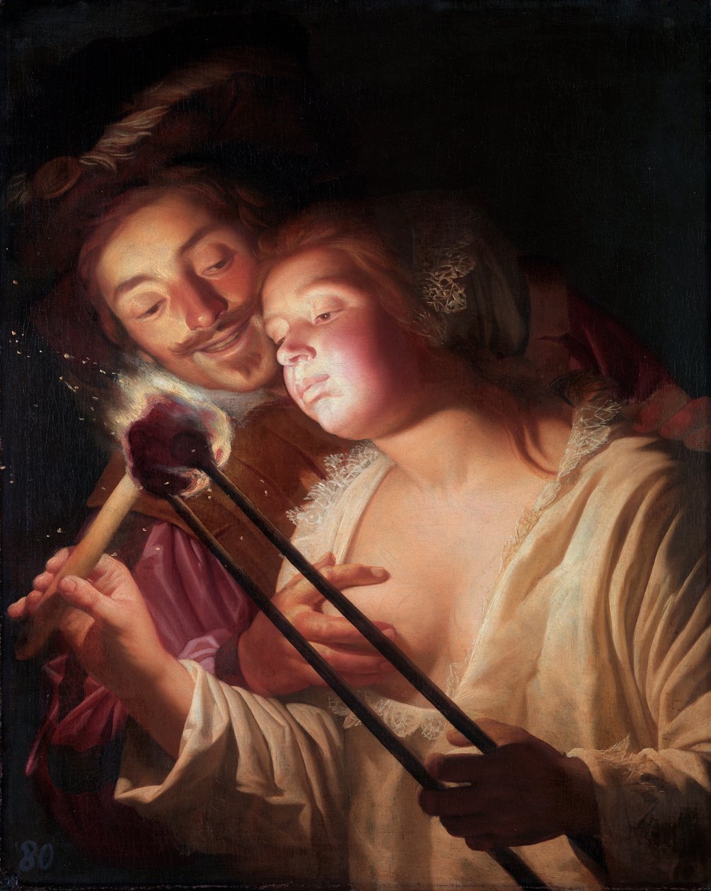 O soldado e a menina de Gerrit van Honthorst