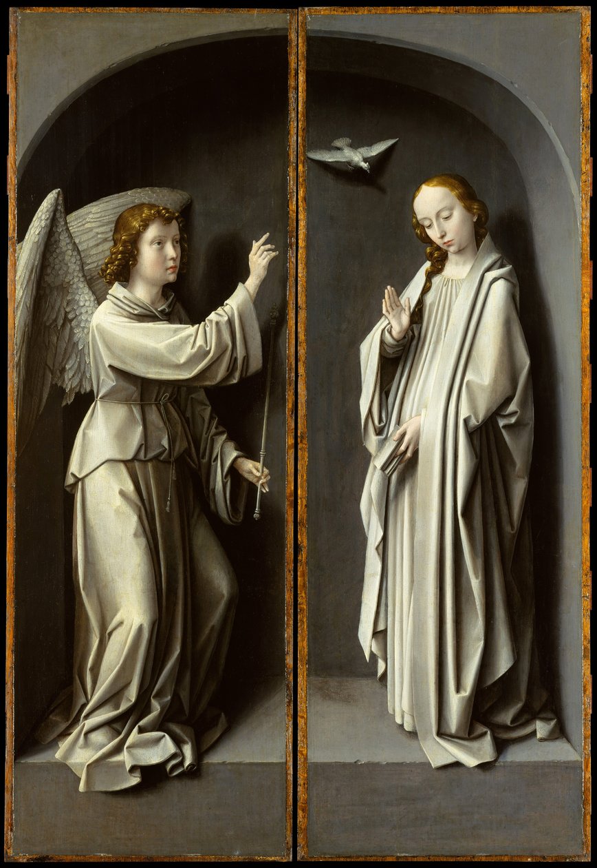 Arcanjo Gabriel, O Anunciador da Virgem, ca. 1510 de Gerard David