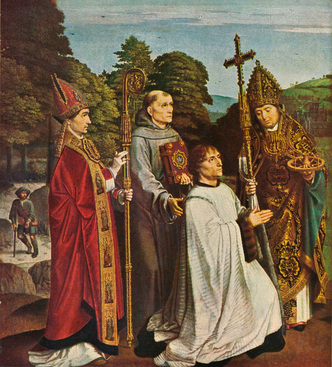 Canon Bernardijn Salviati e Três Santos, 1501, 1909 de Gerard David