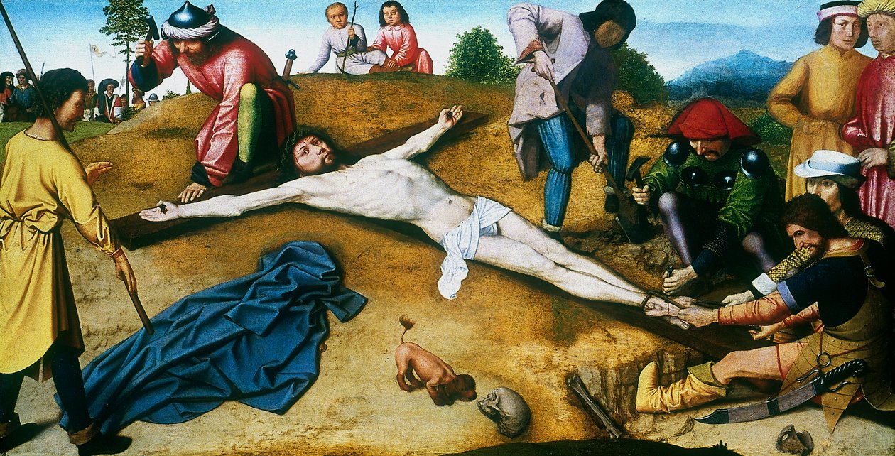 Cristo pregado na cruz, c1481. de Gerard David