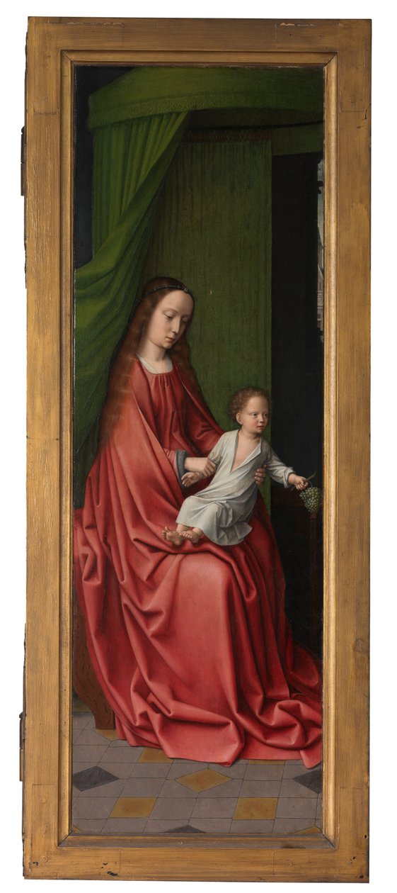 Painel exterior do Baptismo de Cristo, c.1502-08 (óleo sobre painel) de Gerard David