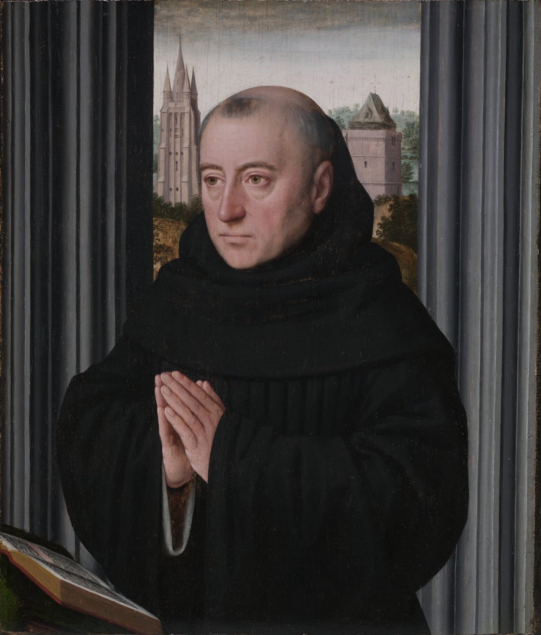 Retrato de um monge, início de 1500 (óleo sobre madeira) de Gerard David