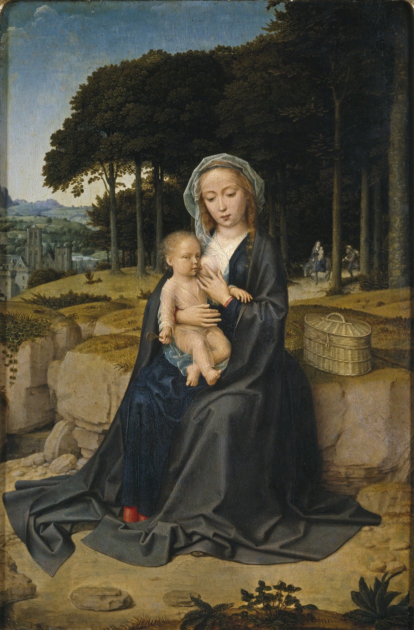Descanse no voo para o Egito, ca 1515 de Gerard David