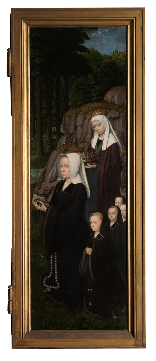 Painel direito do Baptismo de Cristo, c.1502-08 (óleo sobre painel) de Gerard David