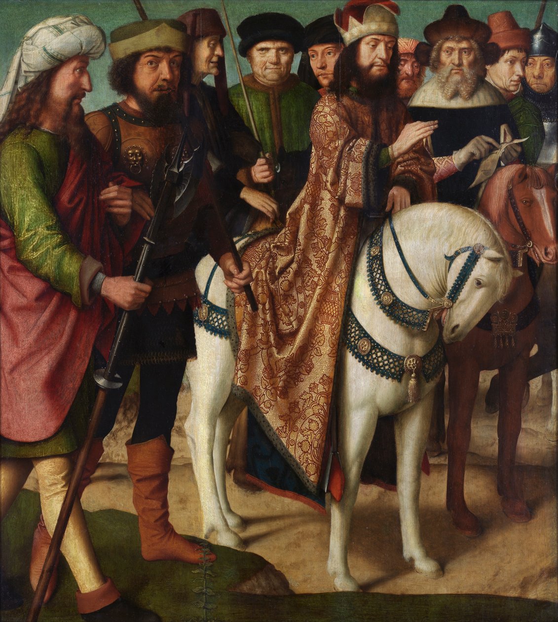 Soldados romanos e juízes judeus (óleo sobre painel) de Gerard David