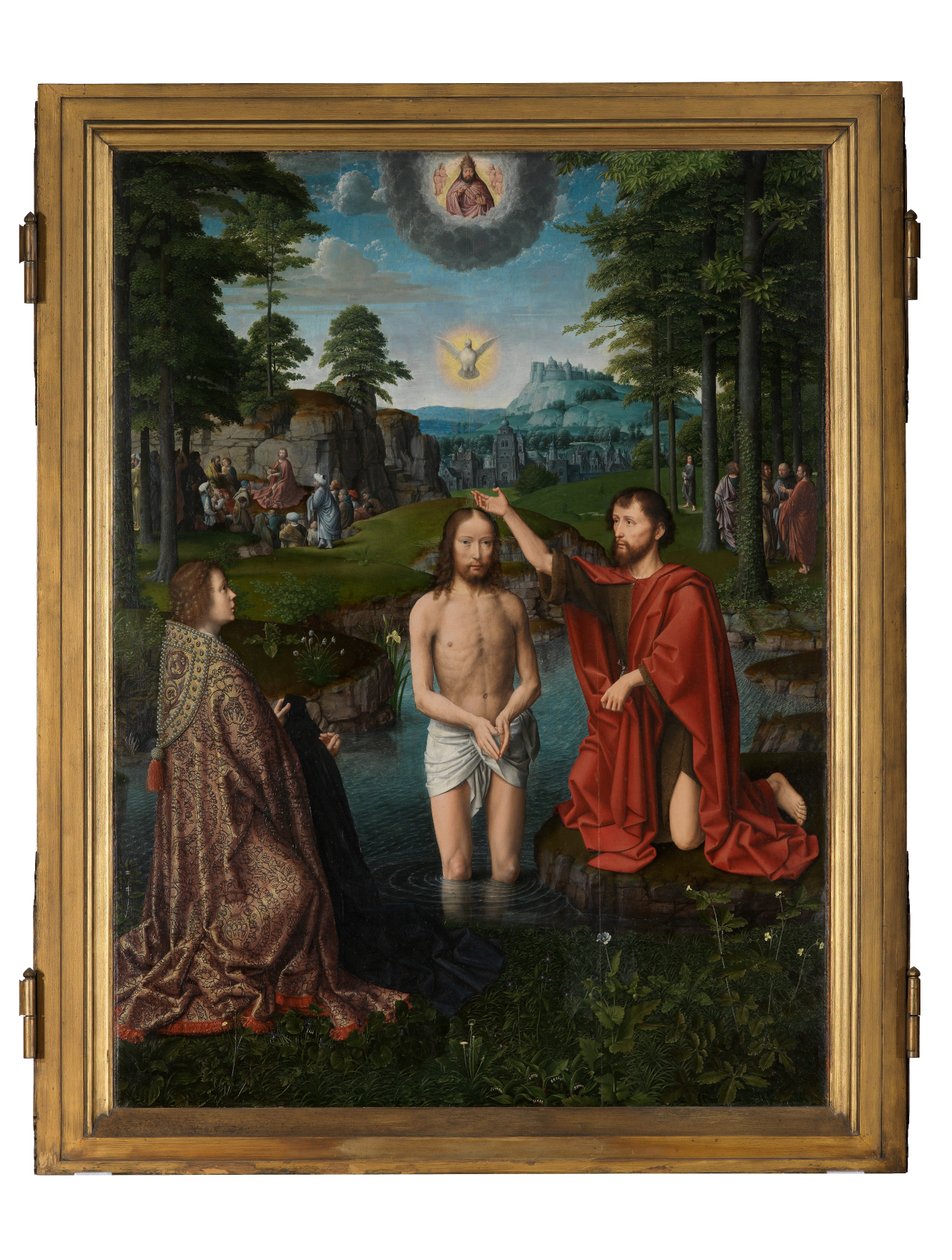 O Baptismo de Cristo, c.1502-08 (óleo sobre painel) de Gerard David
