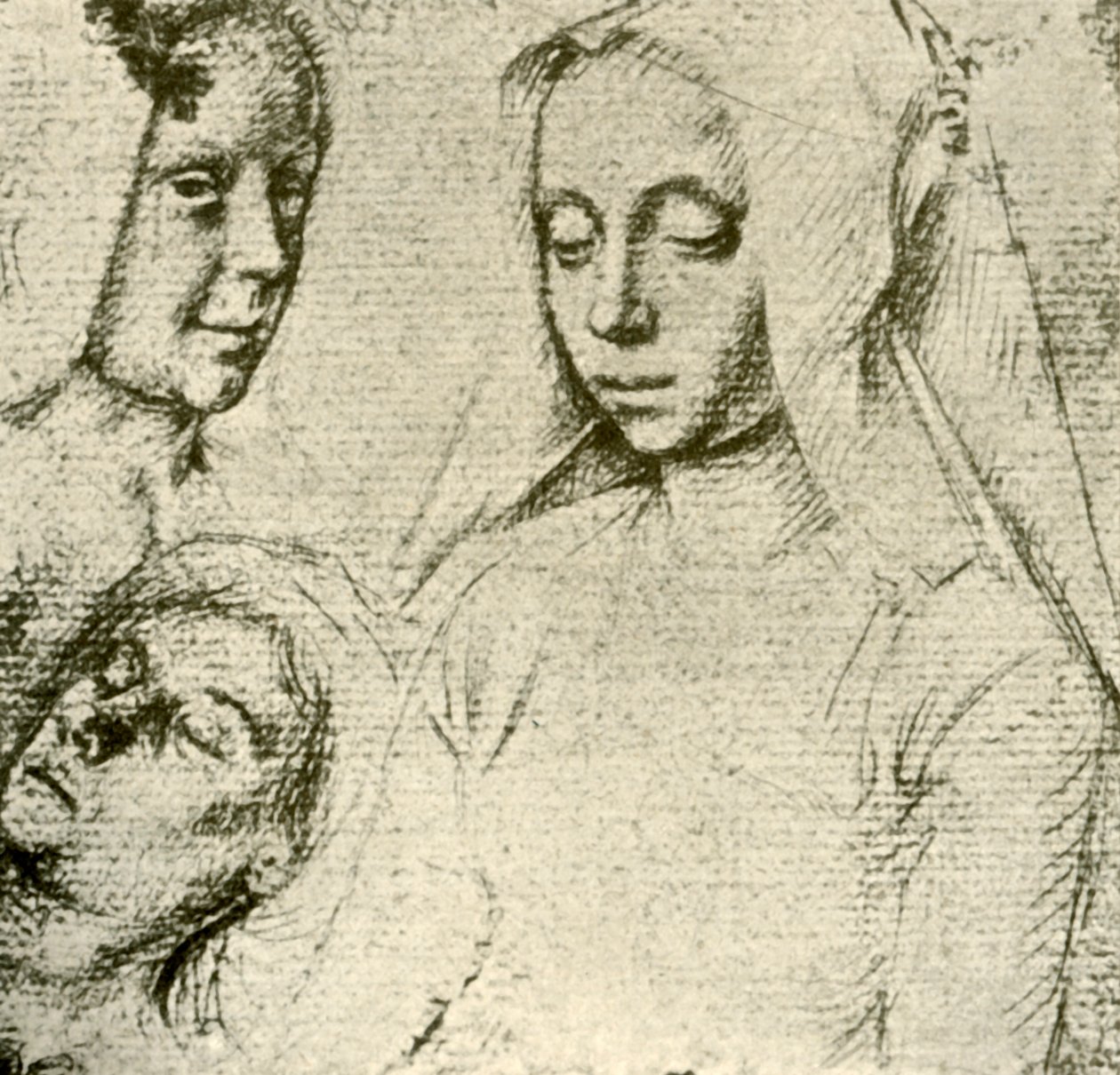 Três mulheres chefes, final do século XV-início do século XVI, 1908. de Gerard David