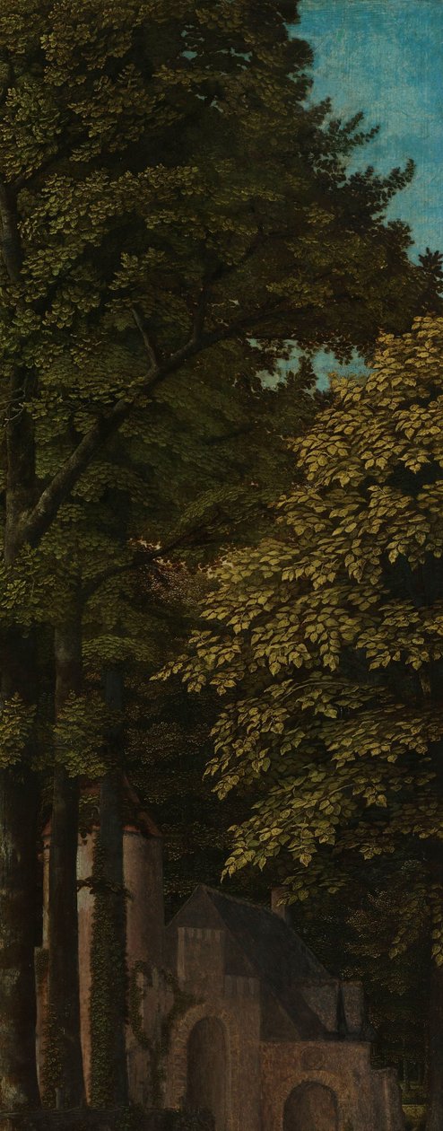 Vista numa floresta, asa esquerda exterior de um tríptico de Gerard David
