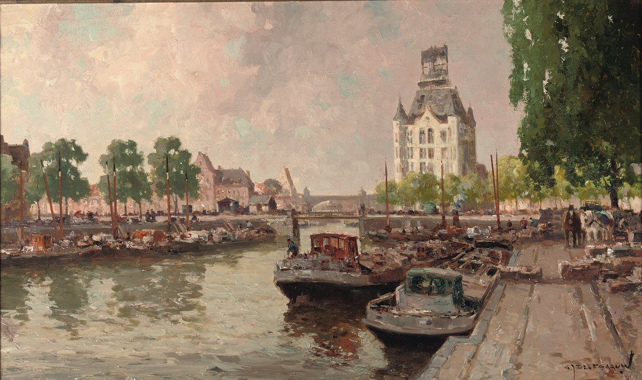 Uma vista do Witte Huis, Rotterdam (óleo sobre tela) de Gerard Delfgaauw